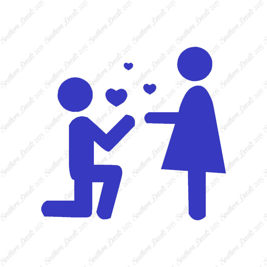 Stick Figure Propose Heart