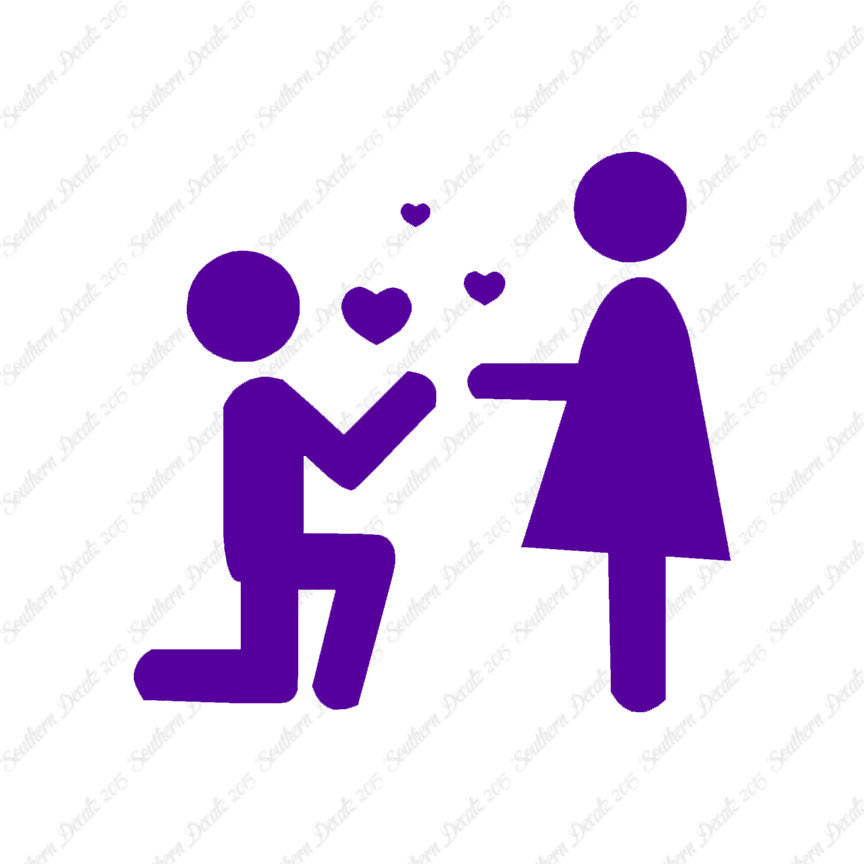 Stick Figure Propose Heart
