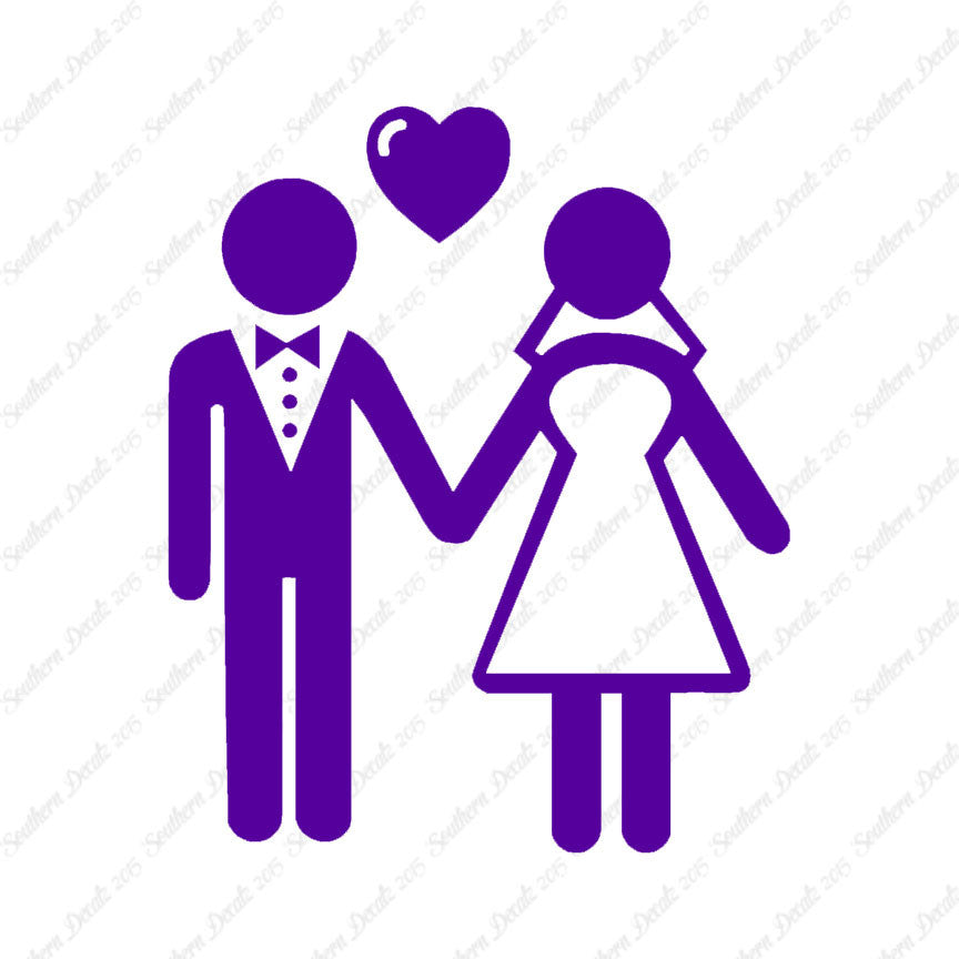 Stick Figure Bride Groom Marriage