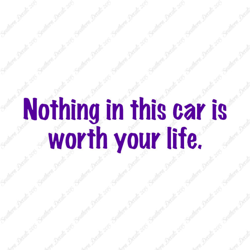 Nothing In Car Worth Your Life