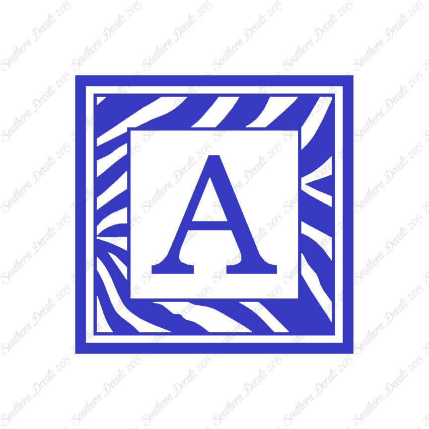 Zebra Decorative A Initial