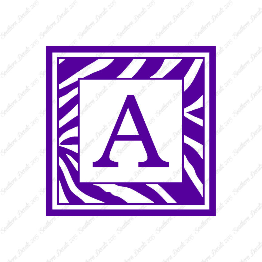 Zebra Decorative A Initial