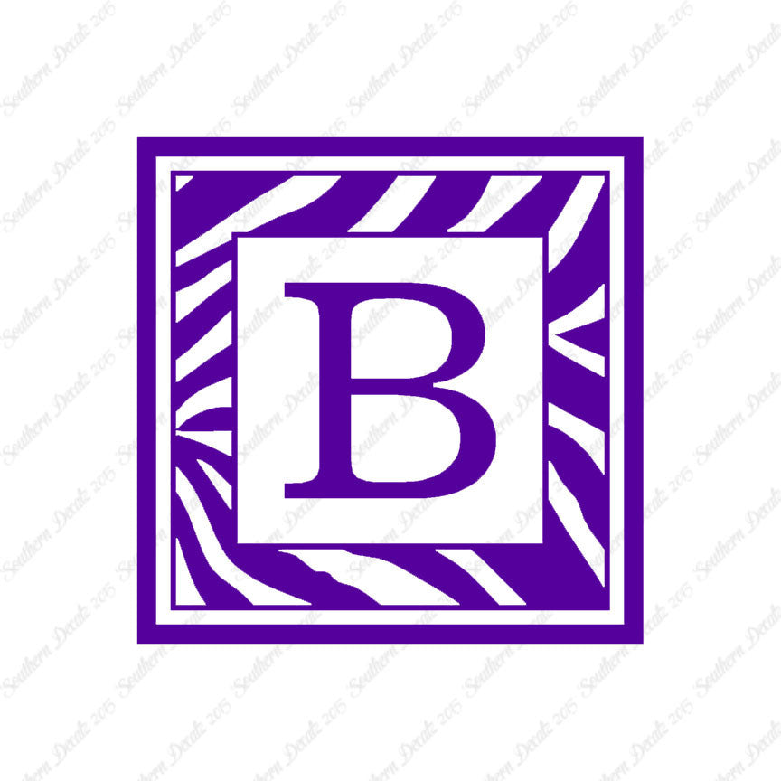Zebra Decorative B Initial