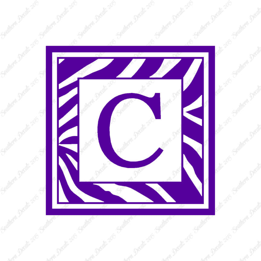 Zebra Decorative C Initial