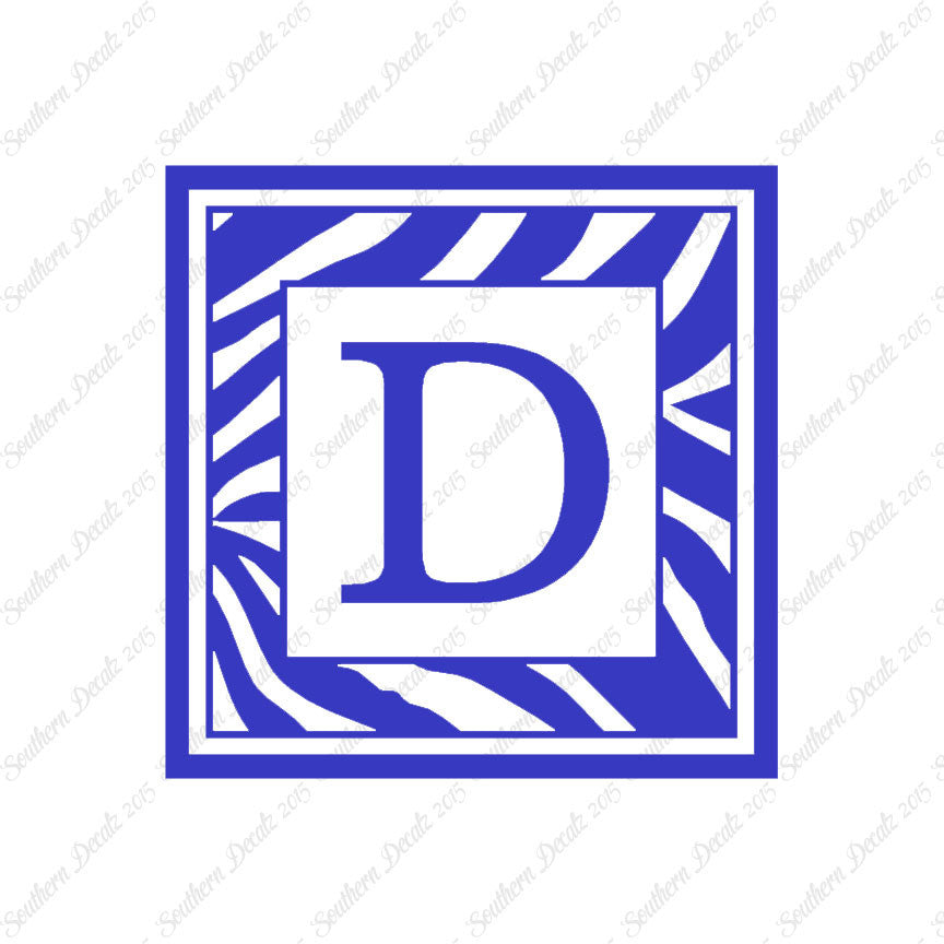 Zebra Decorative D Initial