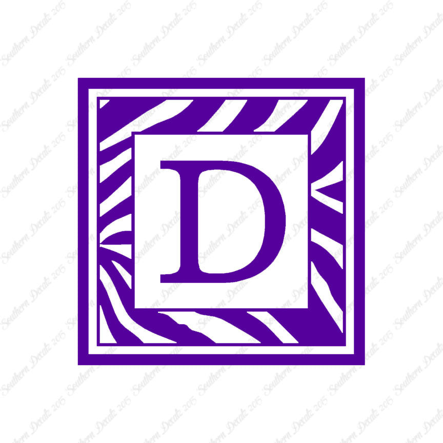 Zebra Decorative D Initial