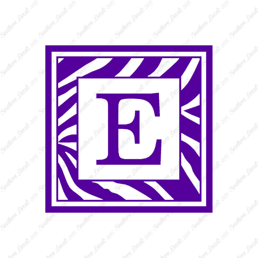 Zebra Decorative E Initial