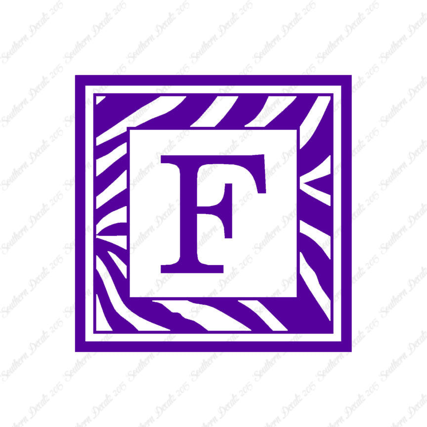 Zebra Decorative F Initial