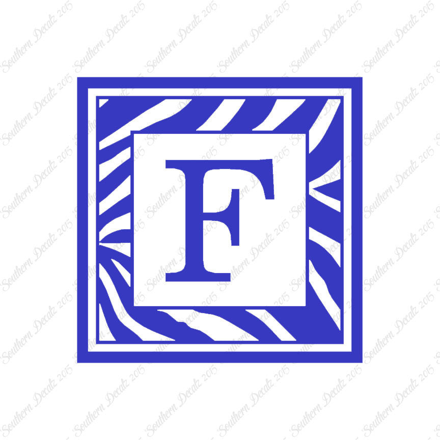 Zebra Decorative F Initial