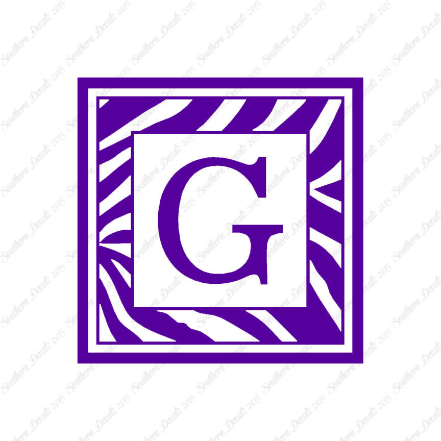 Zebra Decorative G Initial