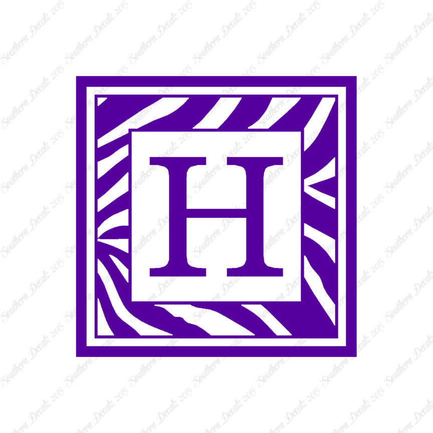 Zebra Decorative H Initial