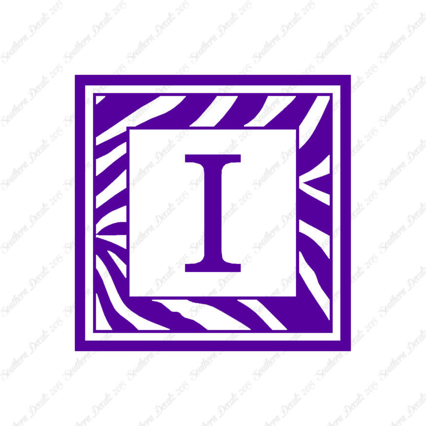 Zebra Decorative I Initial
