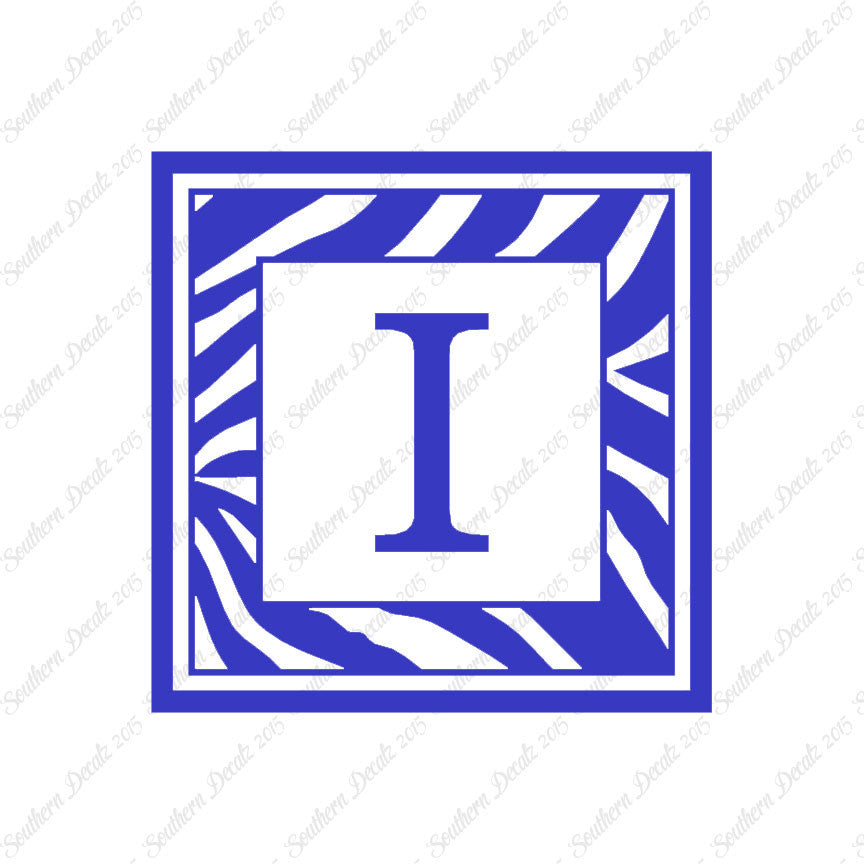 Zebra Decorative I Initial