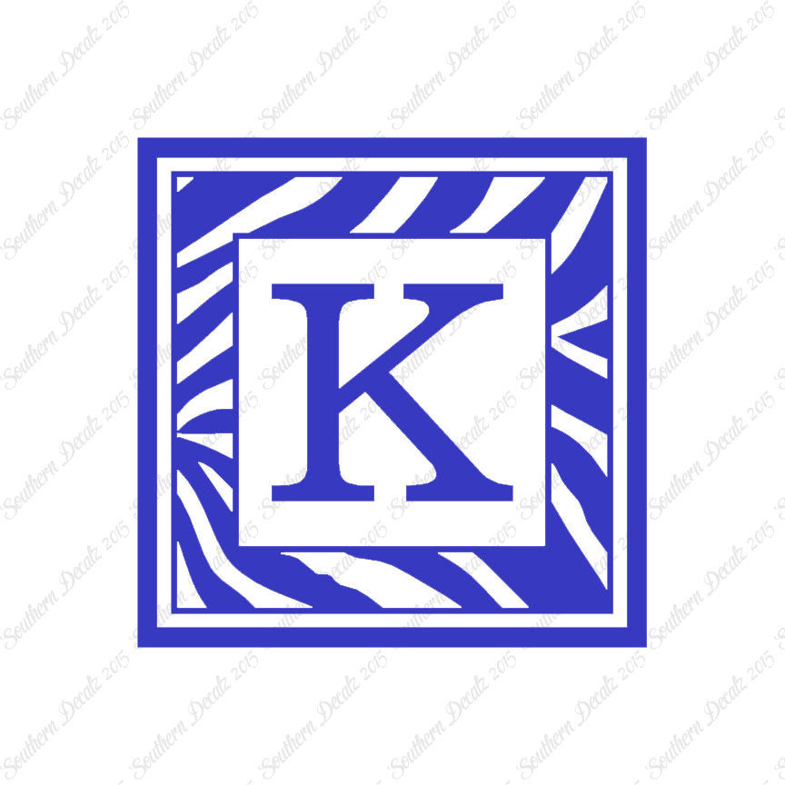 Zebra Decorative K Initial