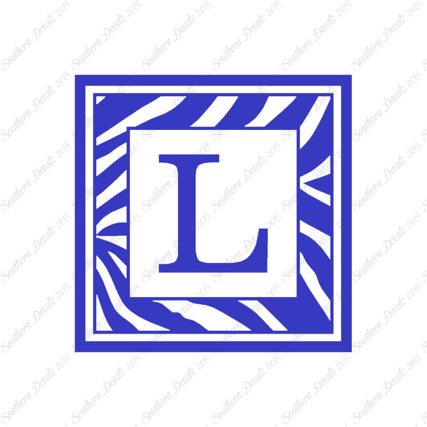 Zebra Decorative L Initial