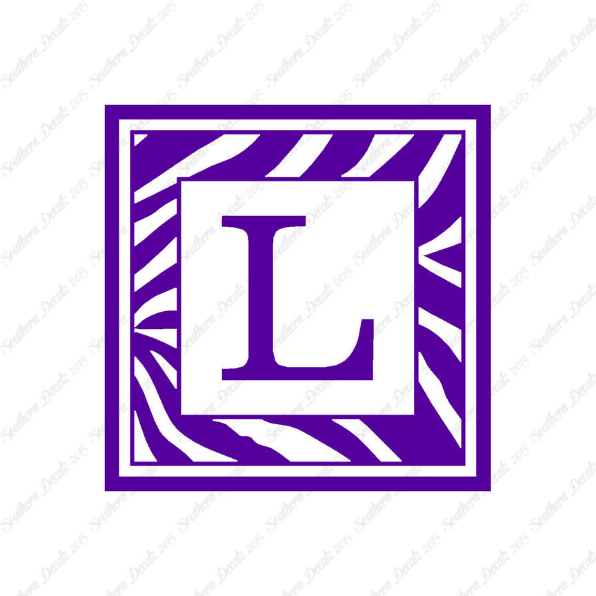 Zebra Decorative L Initial