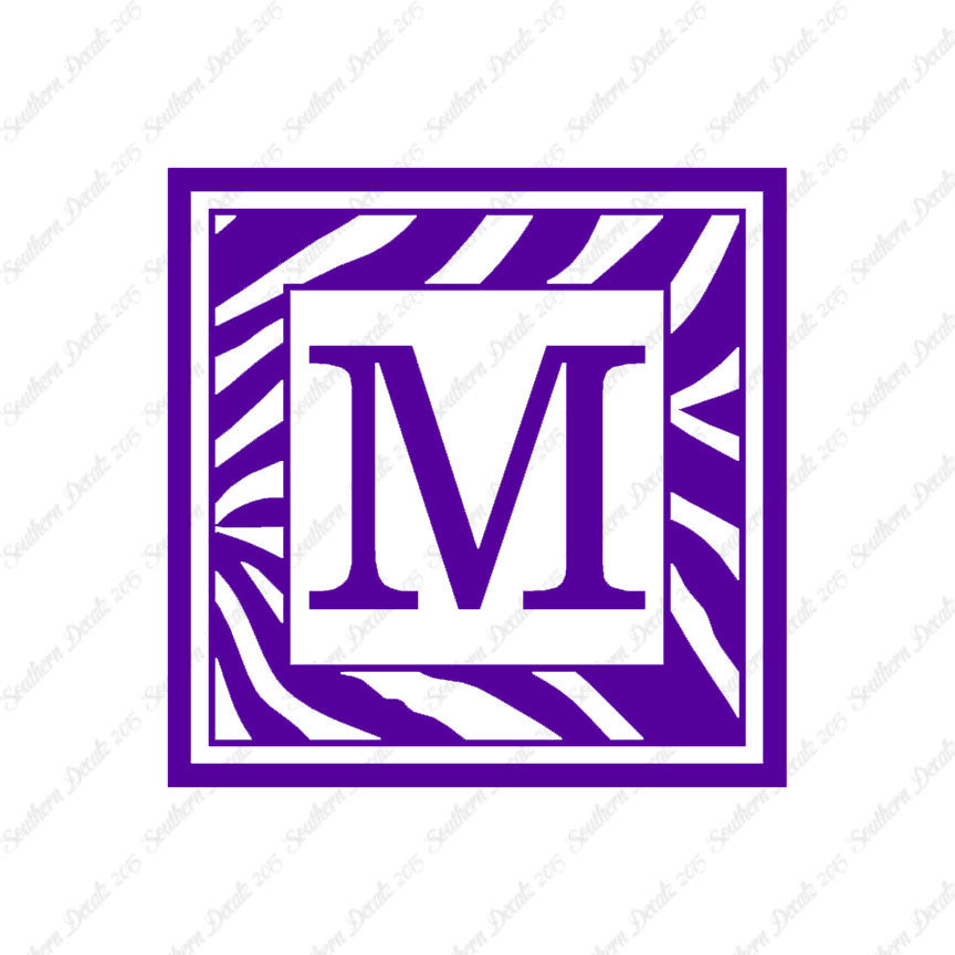 Zebra Decorative M Initial