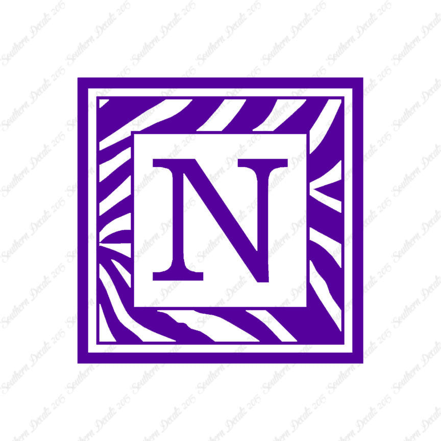 Zebra Decorative N Initial