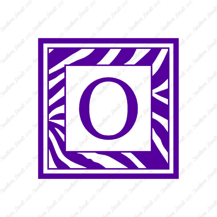 Zebra Decorative O Initial