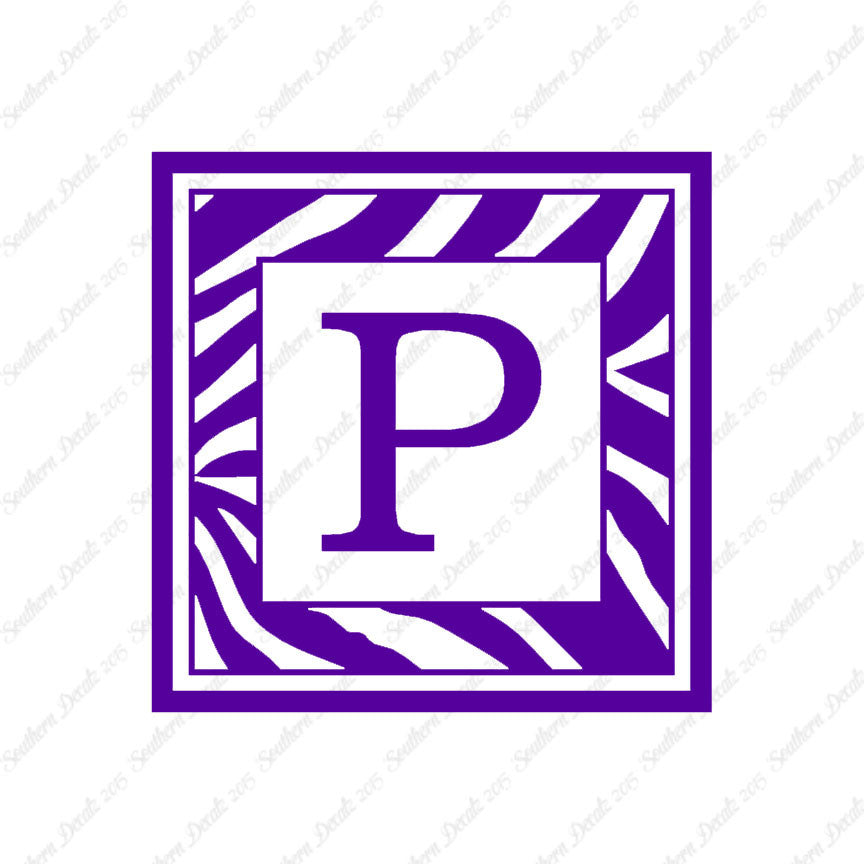 Zebra Decorative P Initial