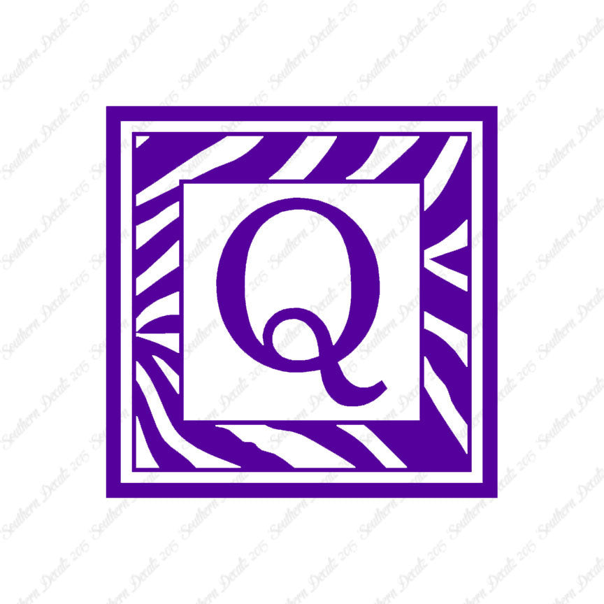 Zebra Decorative Q Initial