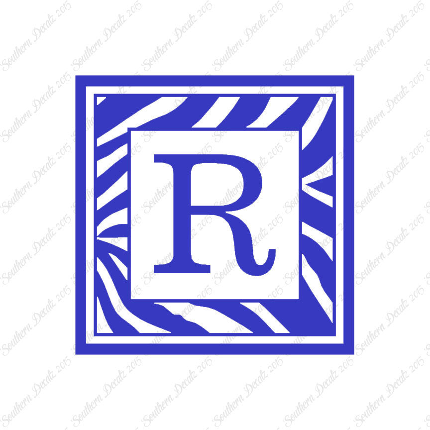 Zebra Decorative R Initial