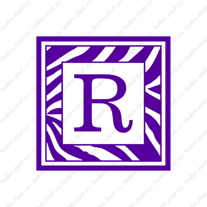 Zebra Decorative R Initial