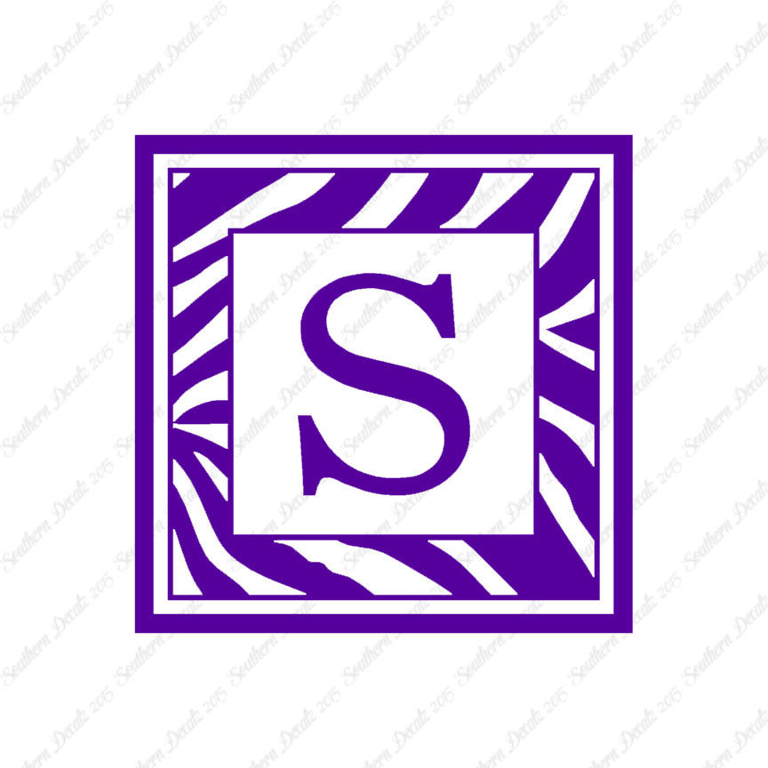 Zebra Decorative S Initial