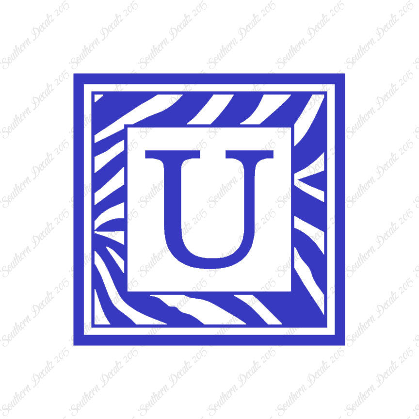 Zebra Decorative U Initial