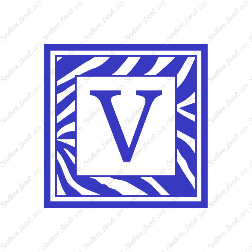 Zebra Decorative V Initial