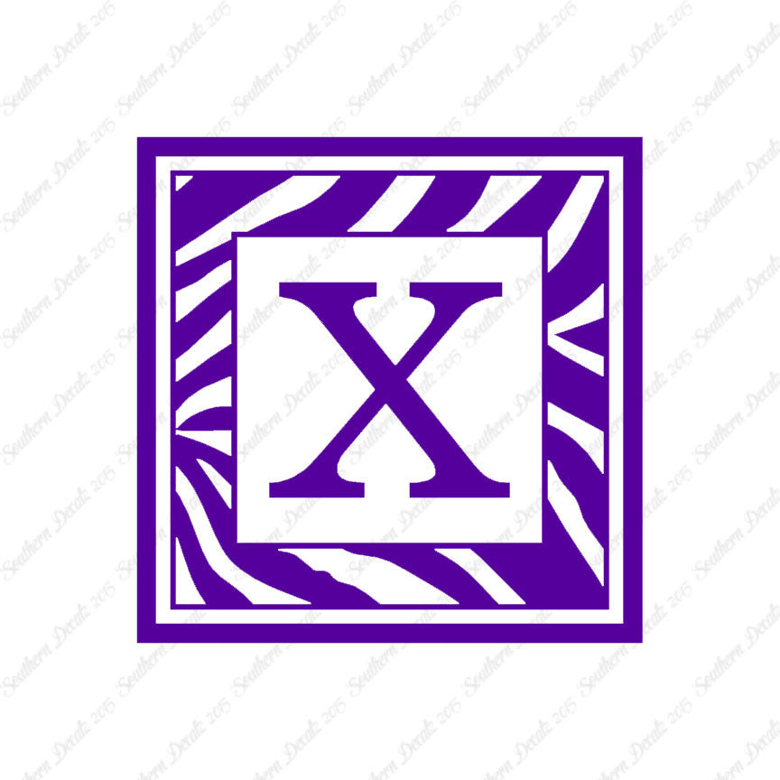 Zebra Decorative X Initial