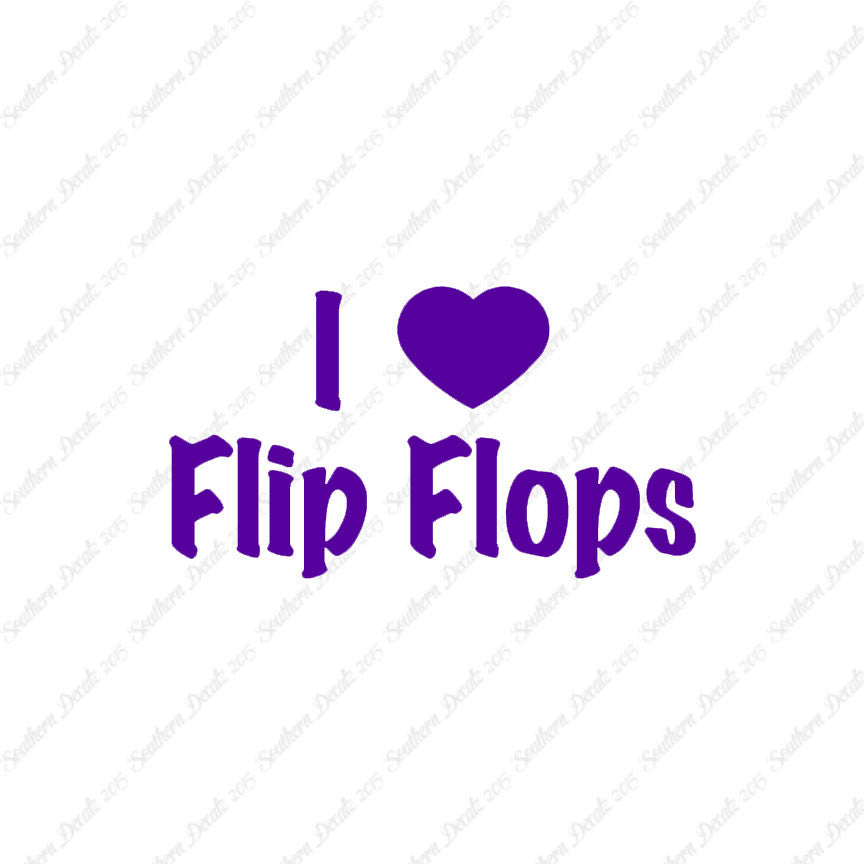 I Love Flip Flops Heart