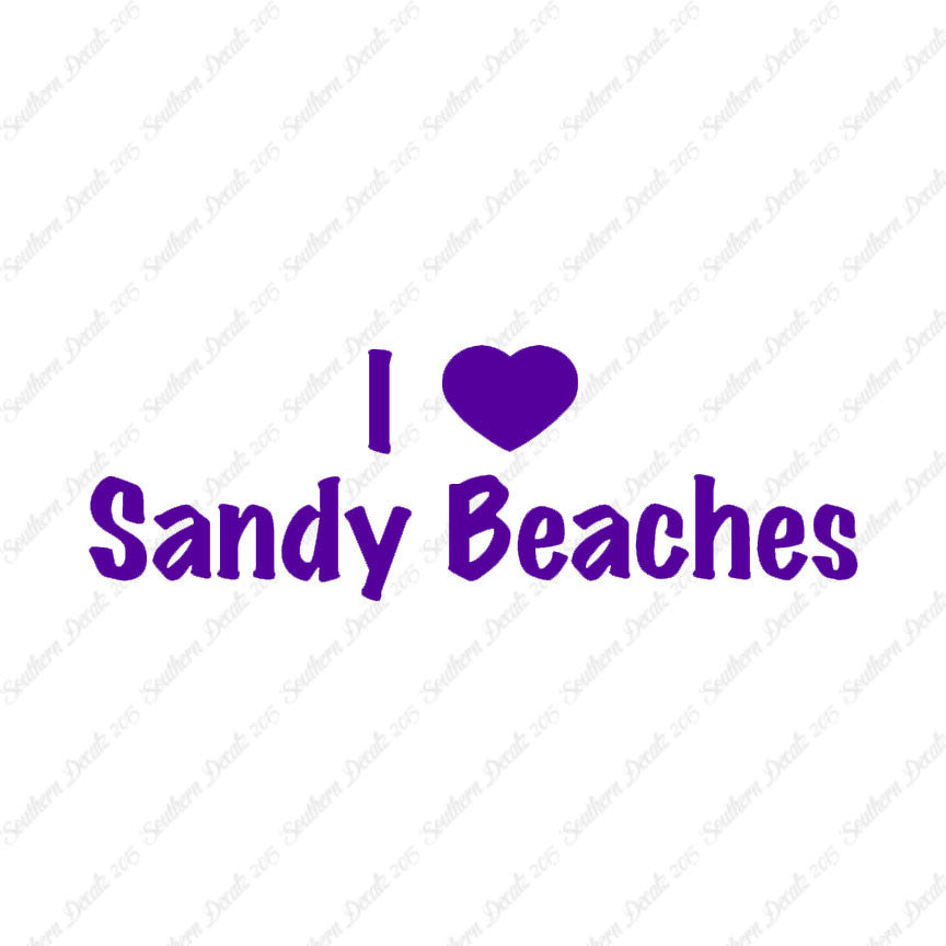 I Love Sandy Beaches Heart
