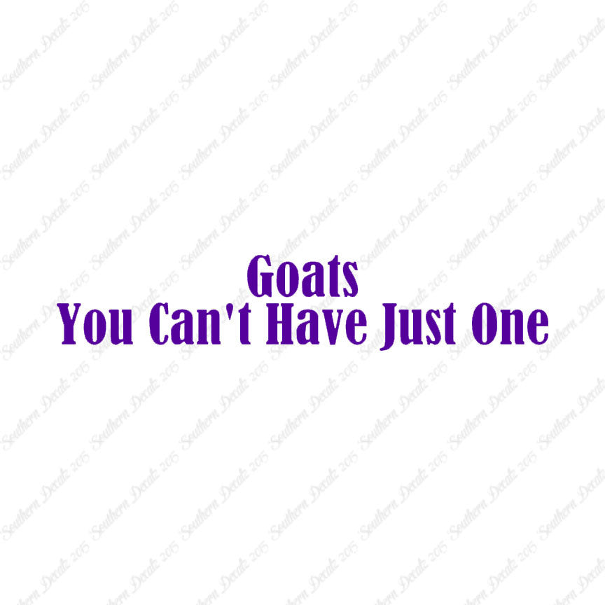 Goats Can't Have Just One