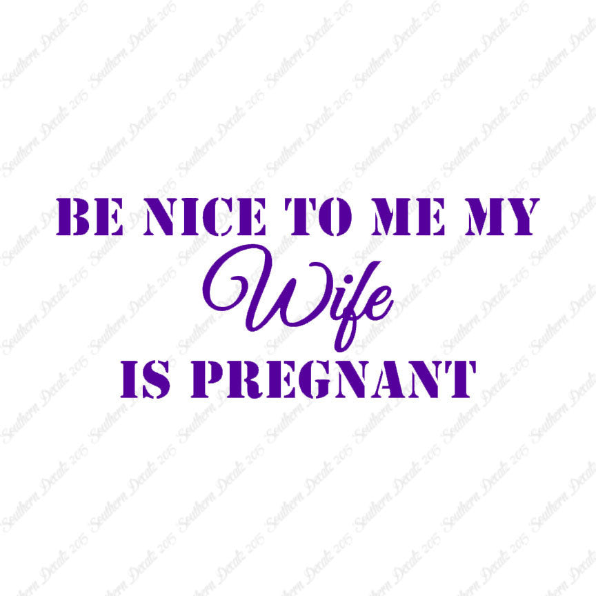 Be Nice To Wife She Is Pregnant