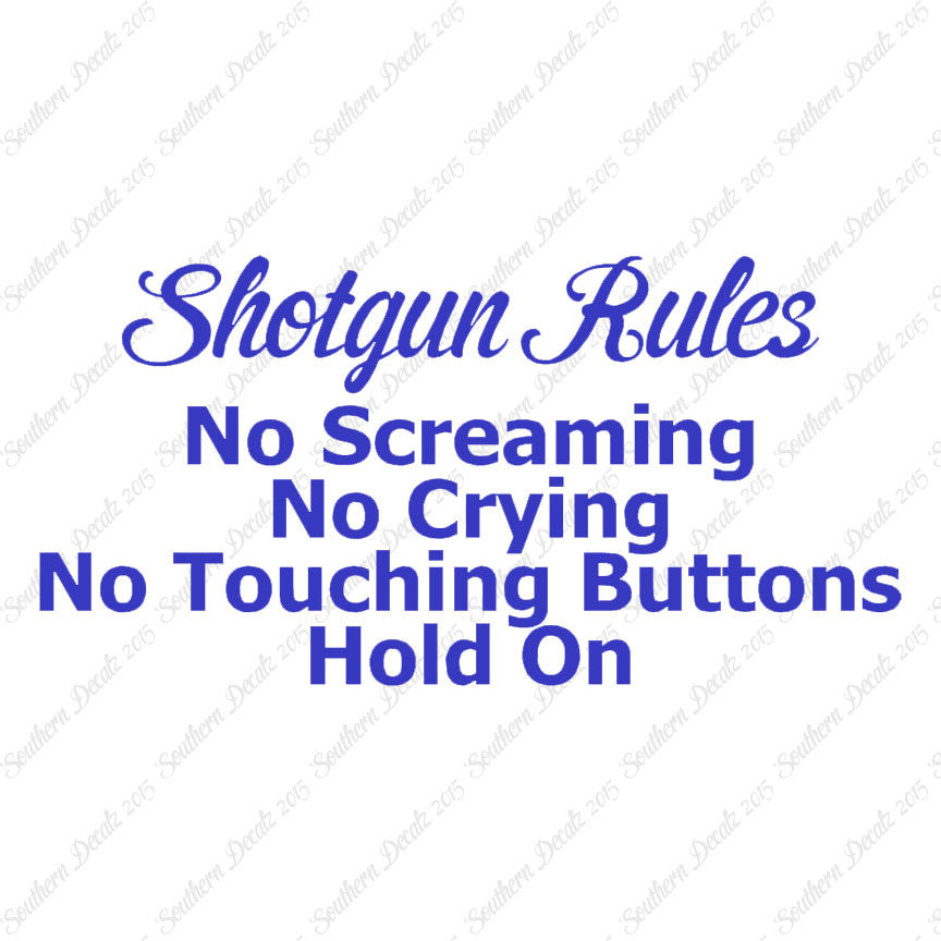 Shotgun Car Rules Hold On