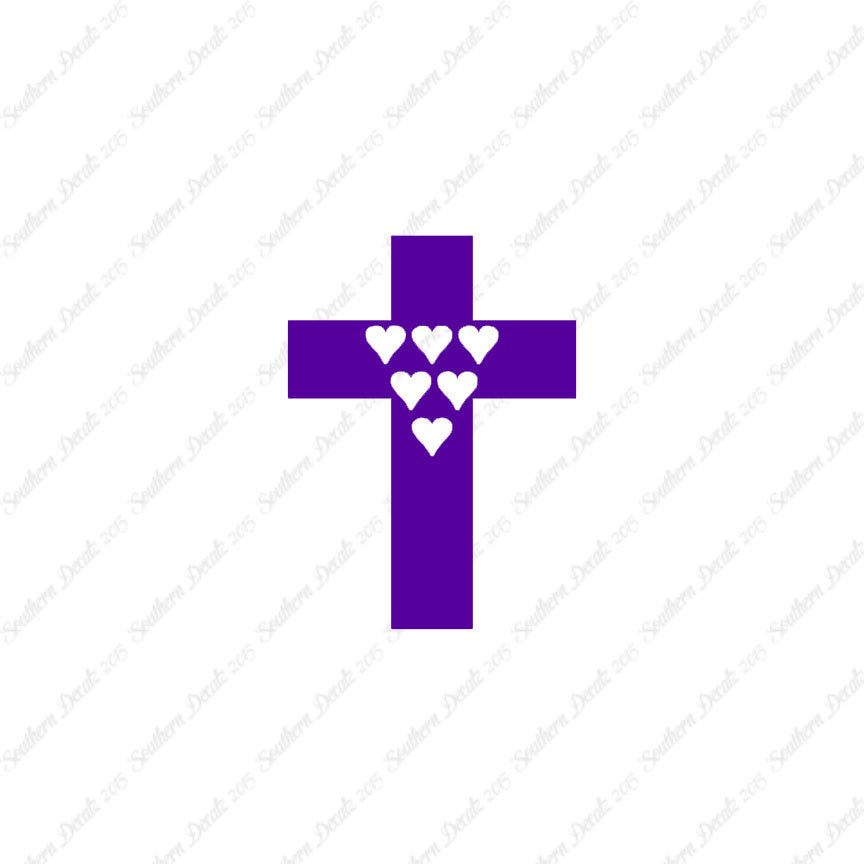 Cross With 6 Hearts