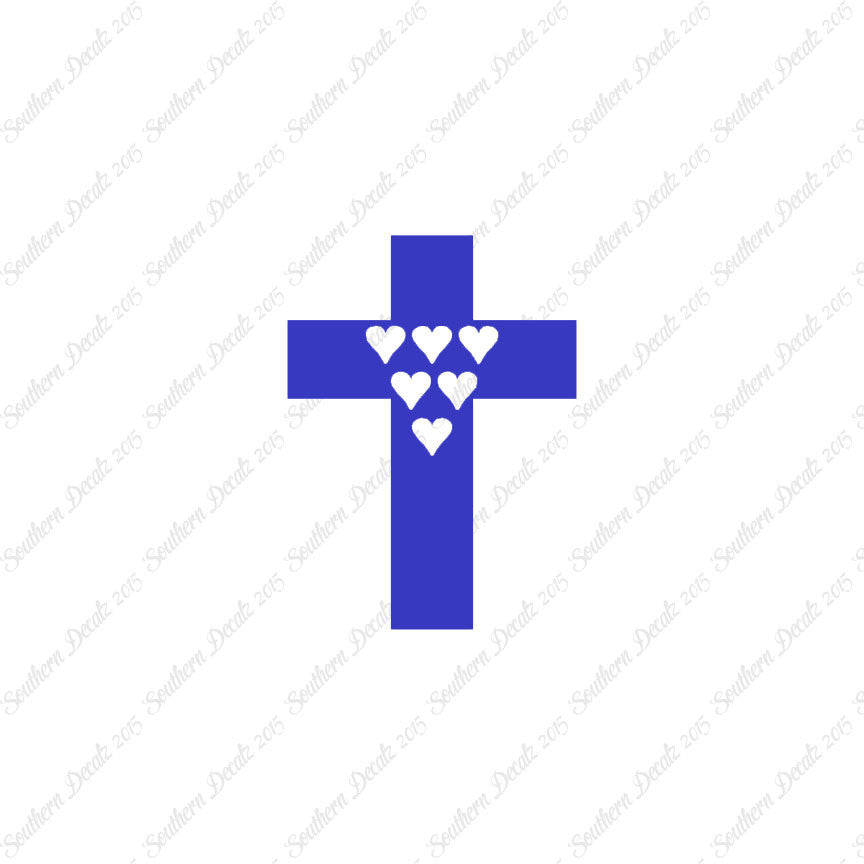 Cross With 6 Hearts