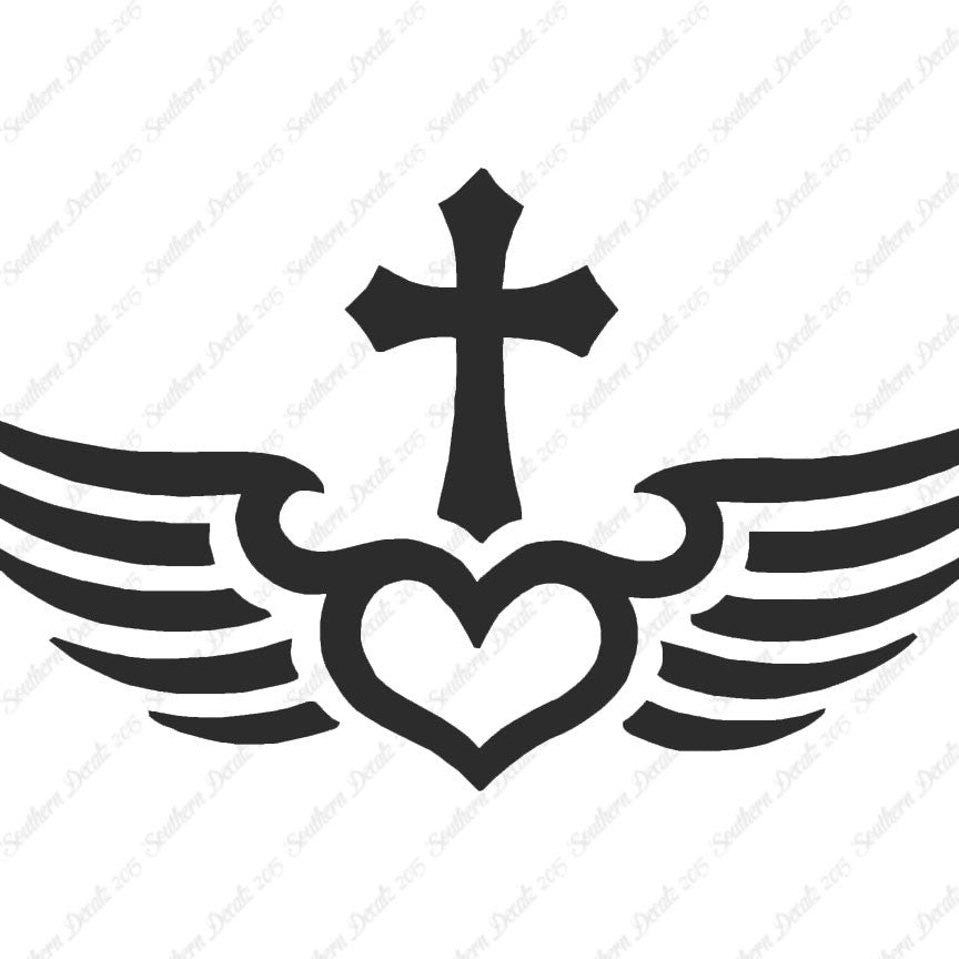 Winged Heart Cross