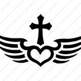 Winged Heart Cross
