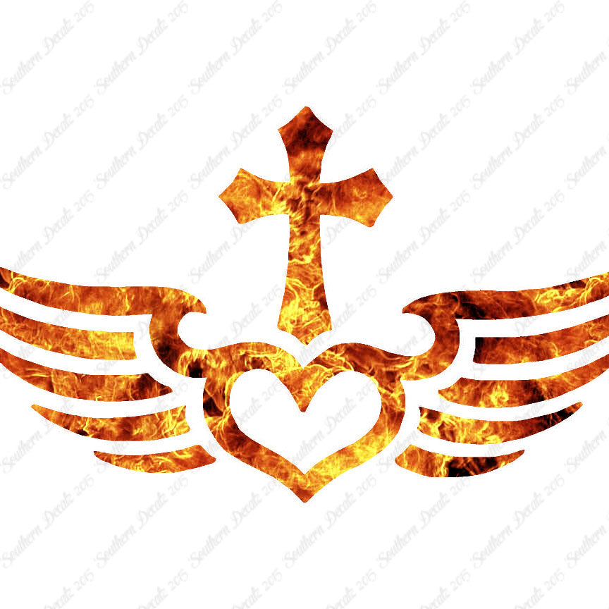 Winged Heart Cross