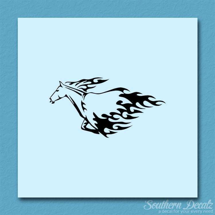 Flames Horse Running