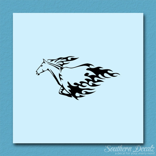 Flames Horse Running