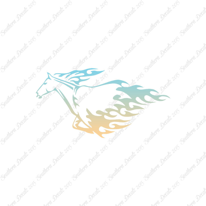 Flames Horse Running