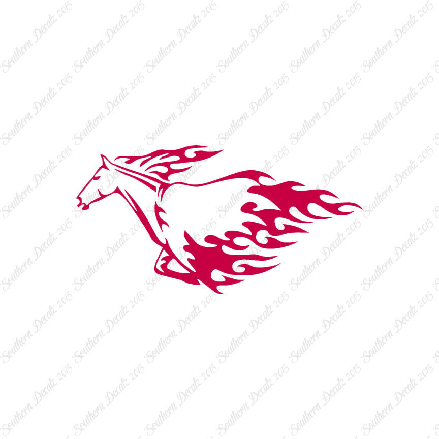 Flames Horse Running