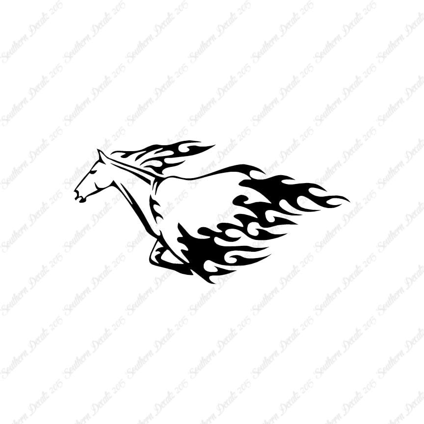 Flames Horse Running