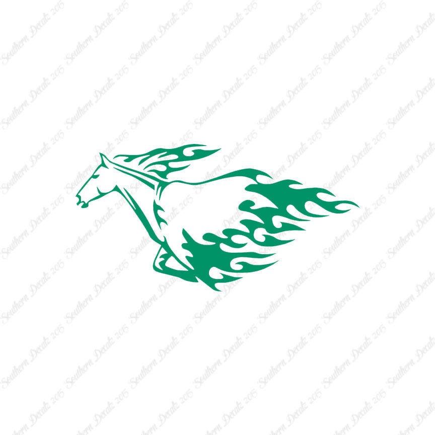 Flames Horse Running