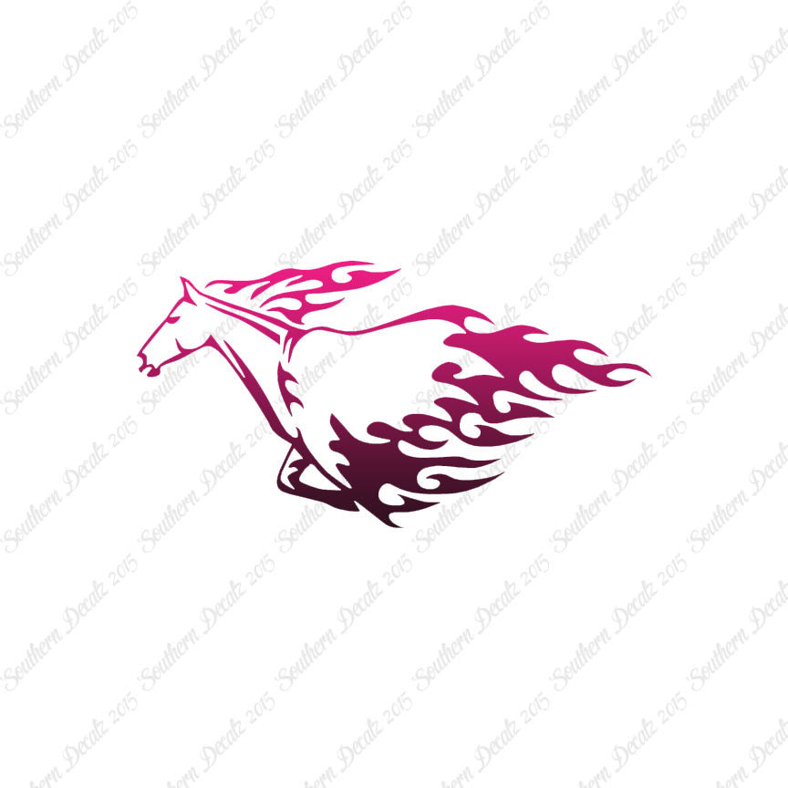 Flames Horse Running