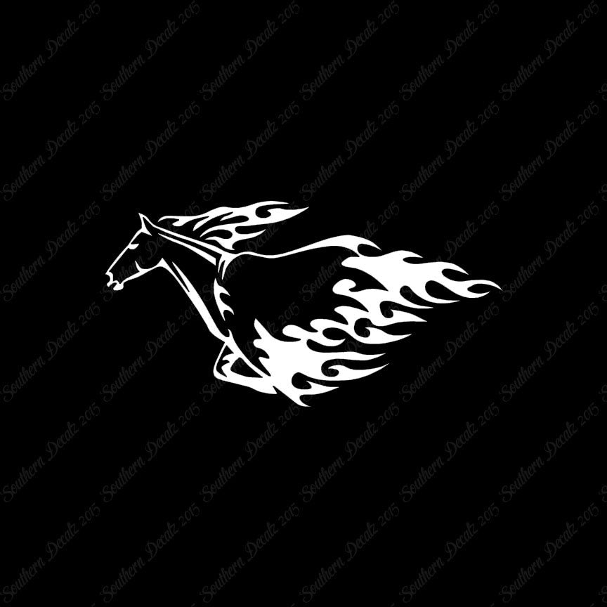 Flames Horse Running