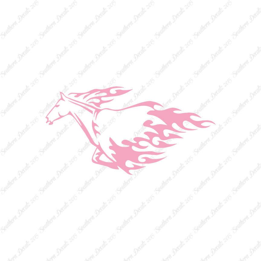 Flames Horse Running
